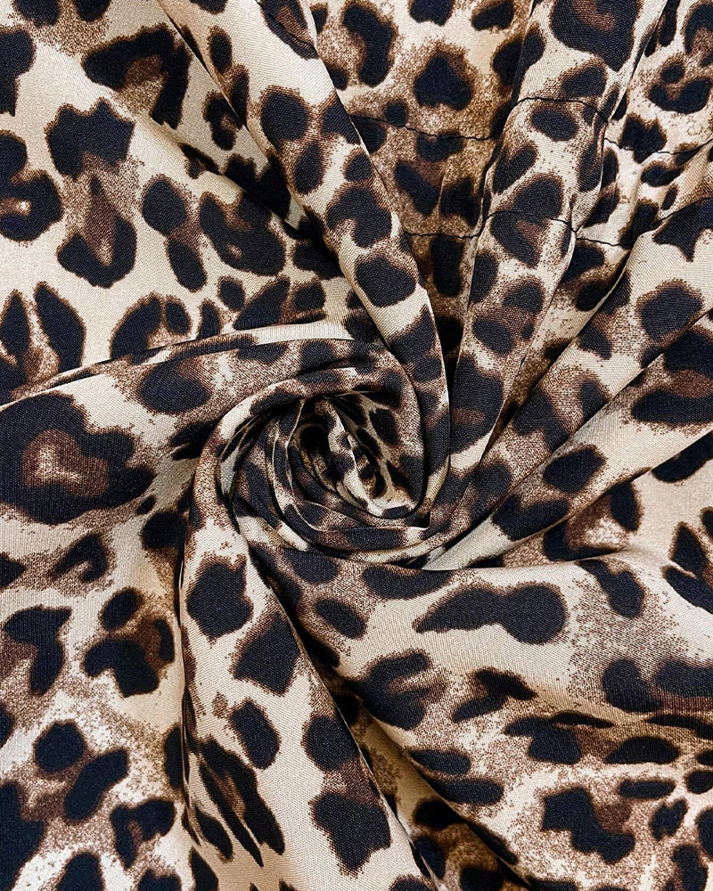 Damen wendbarer Mantel mit Kapuze und Leopardenmuster