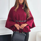 Damen Cape mit Gürtel und weitem Schnitt