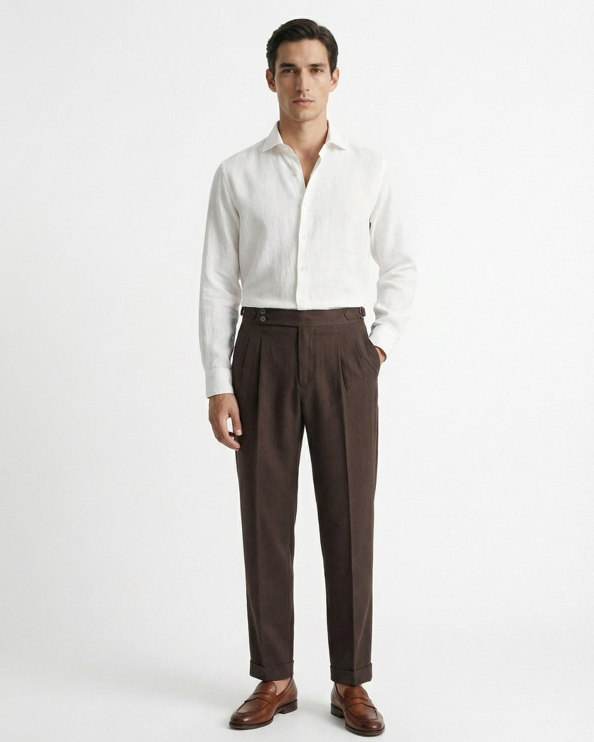 Herren Bundfaltenhose mit Seitenversteller