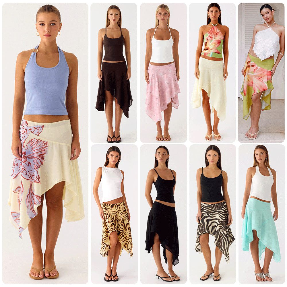 Damen Halbrock mit hoher Taille und asymmetrischem Schnitt