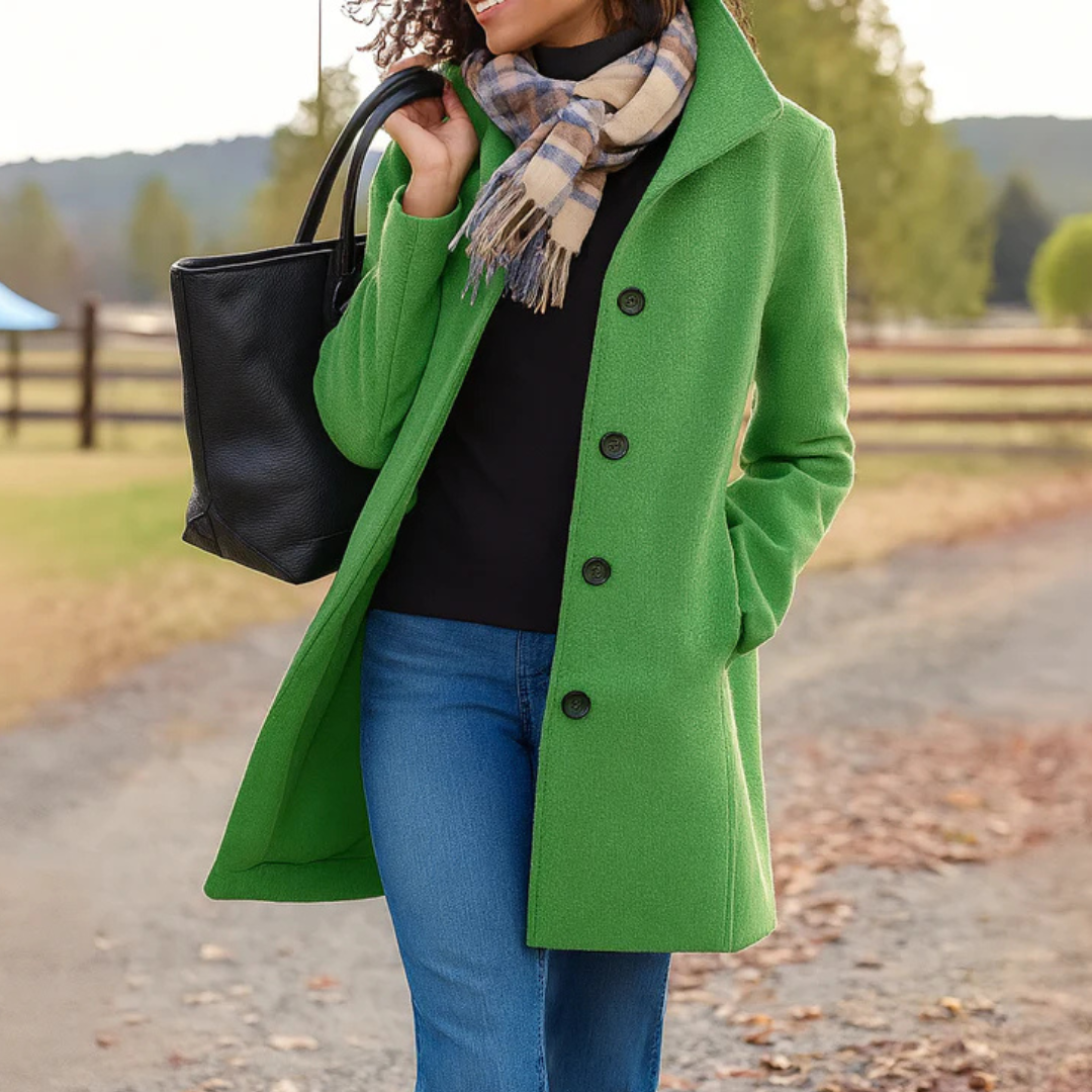 Damen klassischer Wintermantel mit Knopfleiste