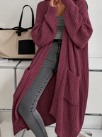 Damen Langcardigan oversize mit Rippstrick