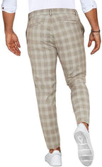 Herren bequeme Chinohose mit Karomuster