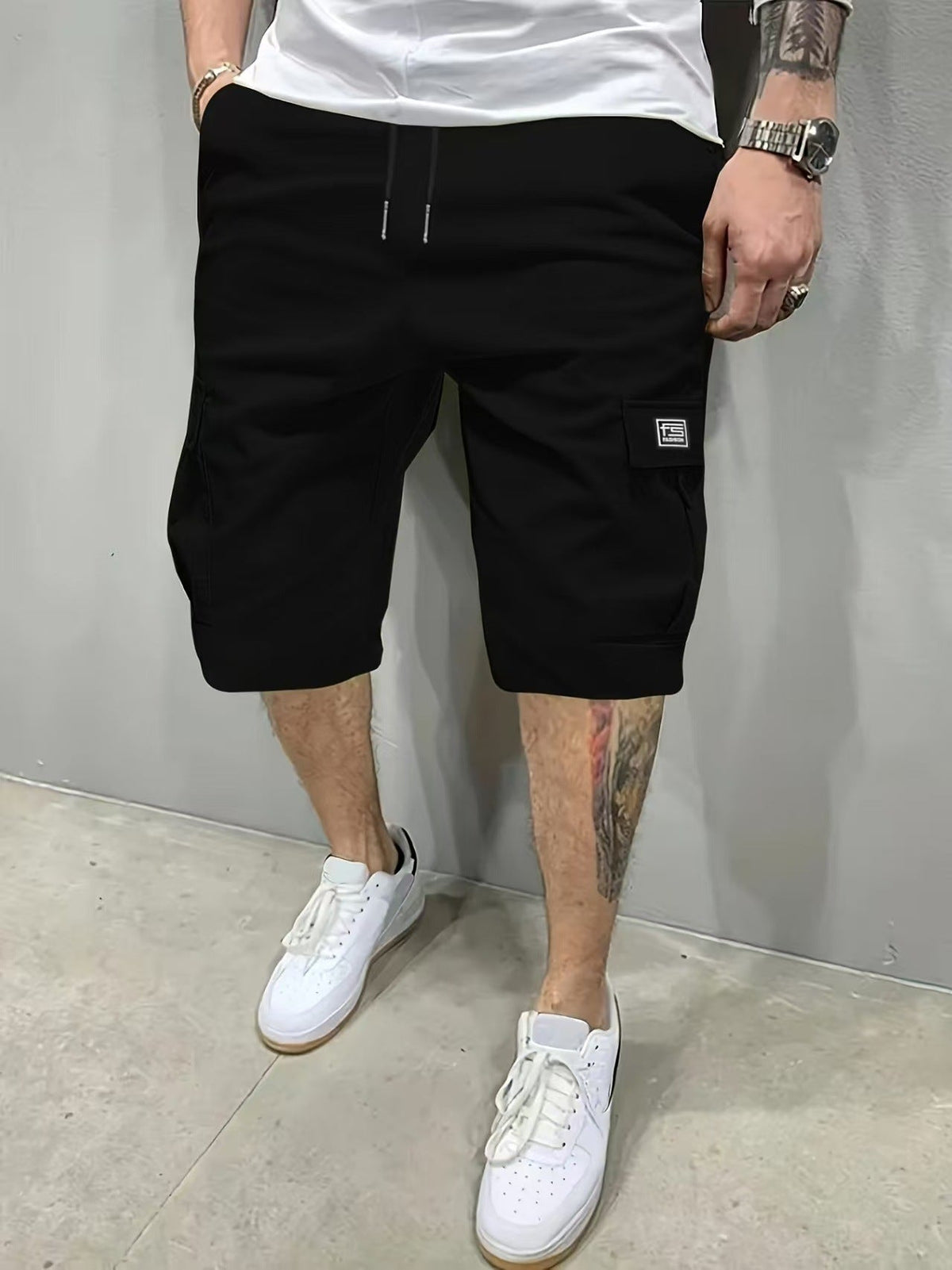 Herren Cargo-Shorts mit Kordelzug