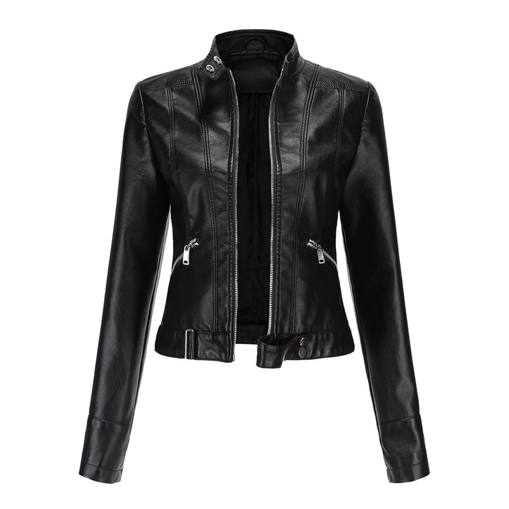 Damen Bikerjacke mit Stehkragen