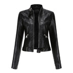Damen Bikerjacke mit Stehkragen