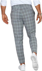 Herren bequeme Chinohose mit Karomuster
