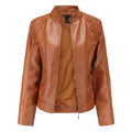 Damen Lederjacke mit Stehkragen und Reissverschluss