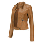 Damen Bikerjacke mit Stehkragen