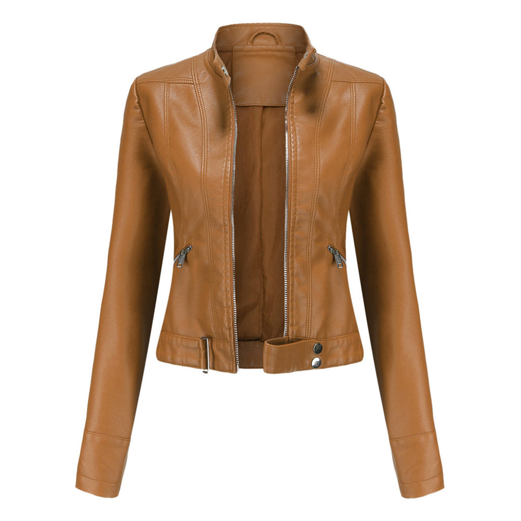 Damen Bikerjacke mit Stehkragen