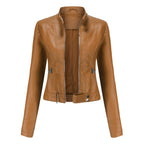 Damen Bikerjacke mit Stehkragen