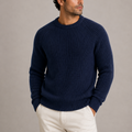 Herren Strickpullover mit Rundhals und Rippstrick
