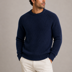 Herren Strickpullover mit Rundhals und Rippstrick