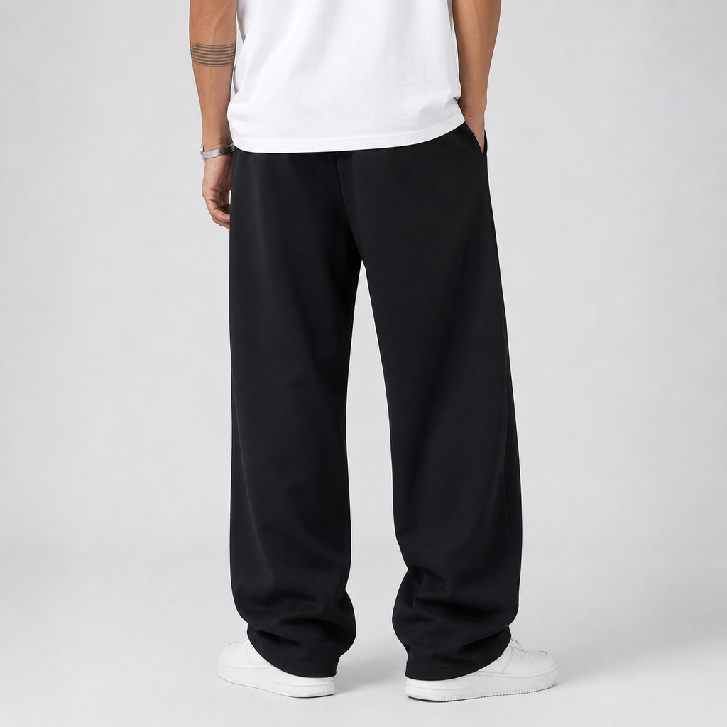Herren Jogginghose mit weitem Bein und Kordelzug