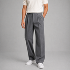 Herren Stoffhose mit Bundfalte und geradem Bein