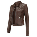 Damen Bikerjacke mit Stehkragen