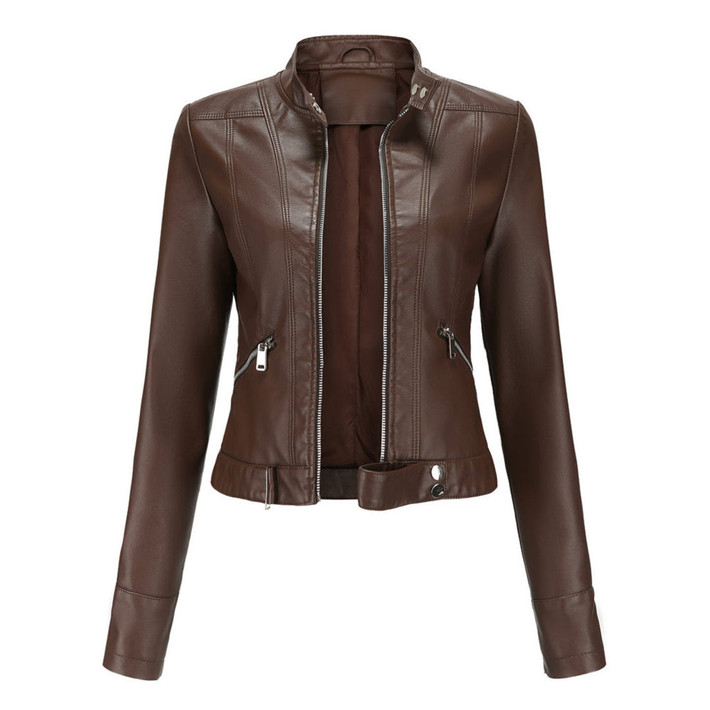 Damen Bikerjacke mit Stehkragen