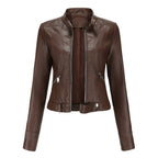 Damen Bikerjacke mit Stehkragen