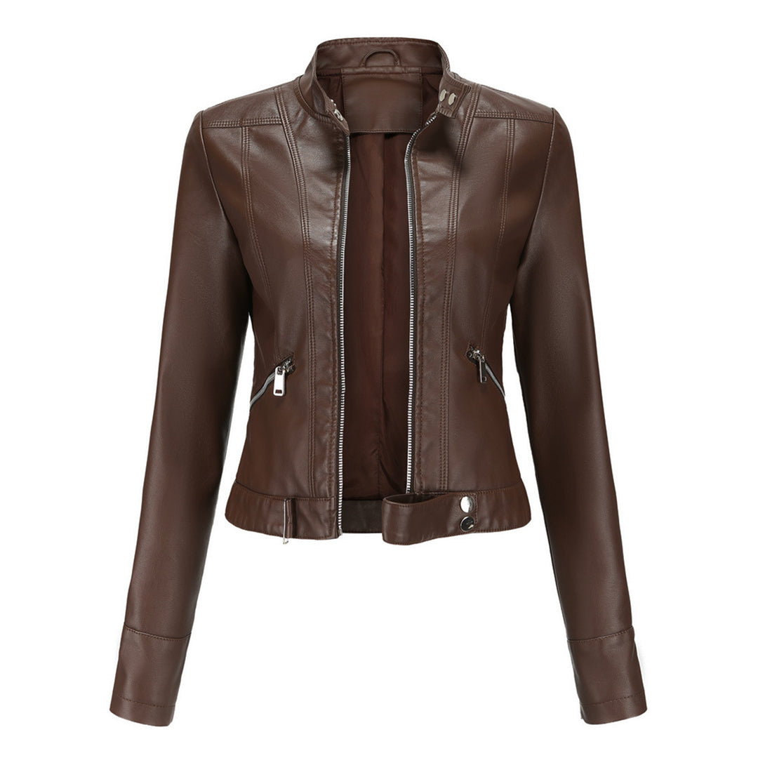 Damen Bikerjacke mit Stehkragen