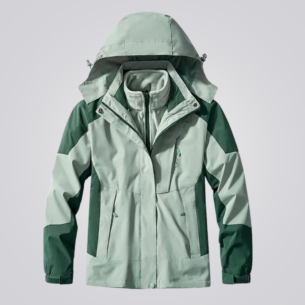 Damen 3 in 1 Jacke wasserdicht mit Kapuze