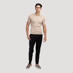 Herren Strickpoloshirt mit kurzen Ärmeln