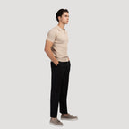 Herren Strickpoloshirt mit kurzen Ärmeln