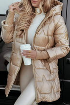 Damen Pufferjacke Baumwolle mit Kapuze – Stilvolle Jacke für Damen