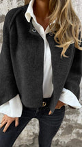 Damenjacke Baumwolle Elegant Übergangsjacke mit Rundhalsausschnitt