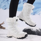 Damen wasserdichte Winterstiefel mit Kunstfellfutter