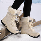 Damen wasserdichte Winterstiefel mit Kunstfellfutter