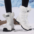 Damen wasserdichte Winterstiefel mit Kunstfellfutter