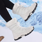 Damen wasserdichte Winterstiefel mit Kunstfellfutter