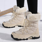 Damen wasserdichte Winterstiefel mit Kunstfellfutter