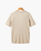 Herren Strickpoloshirt mit kurzen Ärmeln