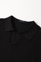 Herren Strickpoloshirt mit kurzen Ärmeln
