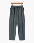 Damen Leinenhose weit mit Kordelzug