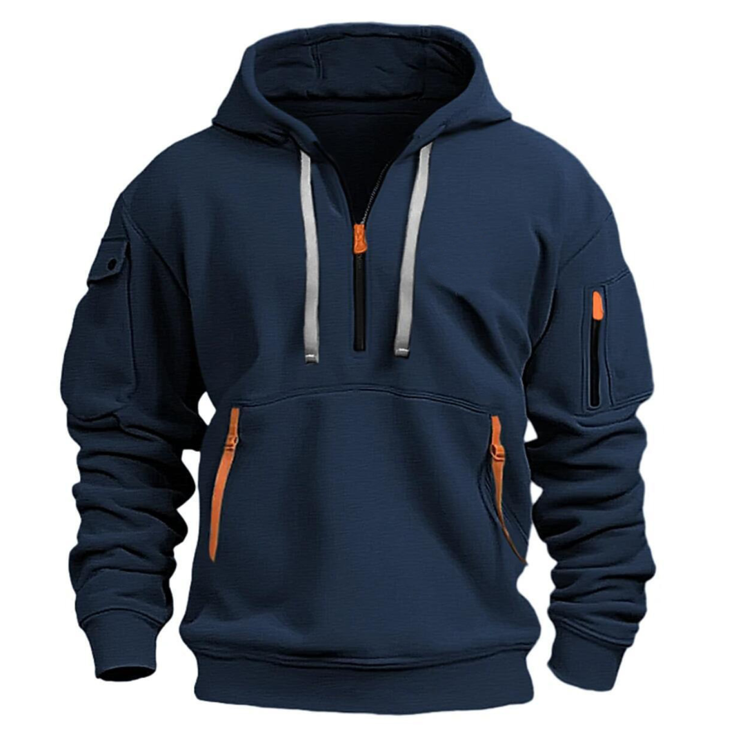 Herren Kapuzenhoodie mit Reissverschlusstaschen