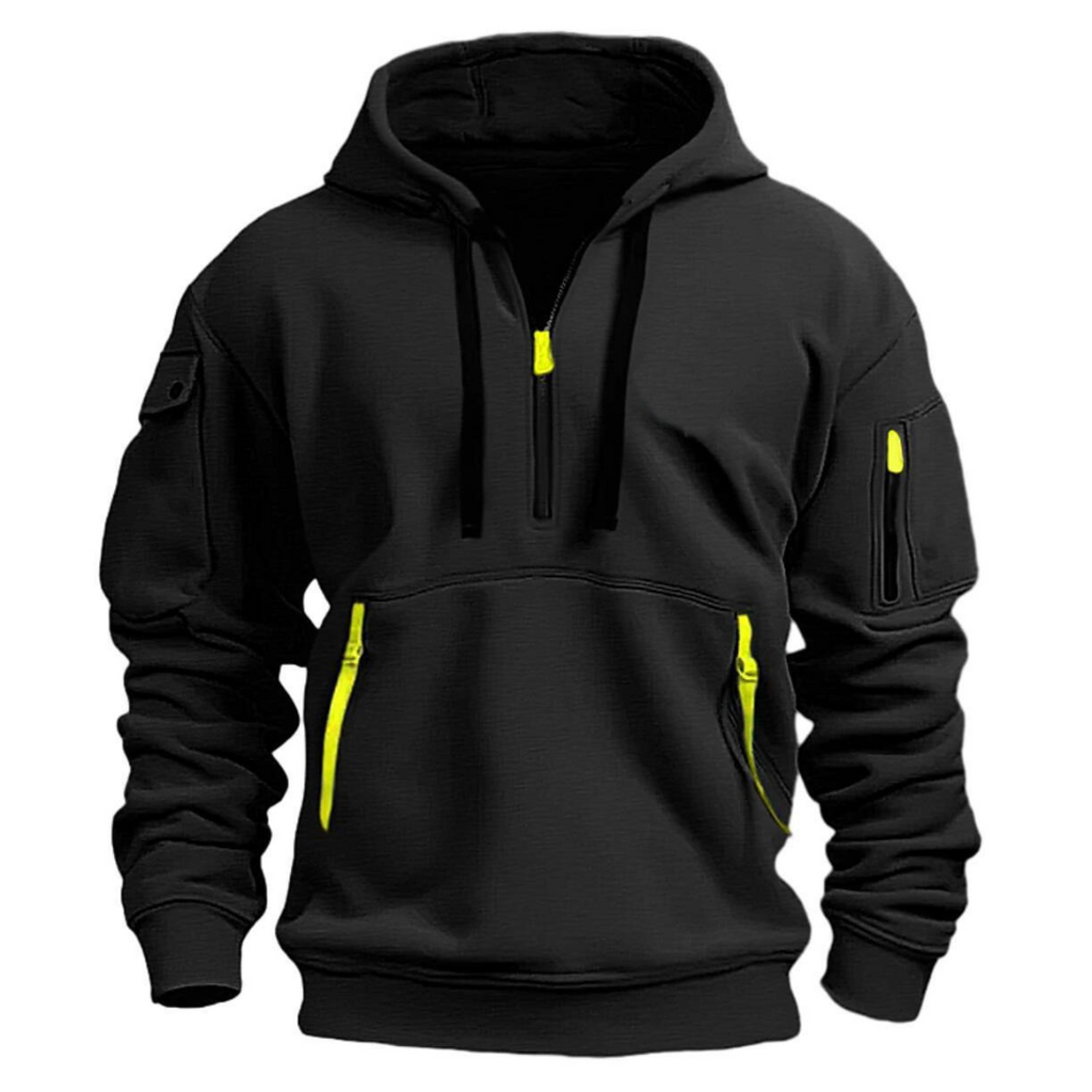 Herren Kapuzenhoodie mit Reissverschlusstaschen