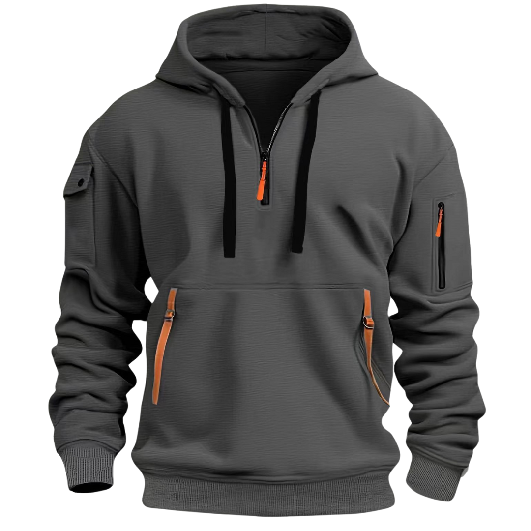 Herren Kapuzenhoodie mit Reissverschlusstaschen
