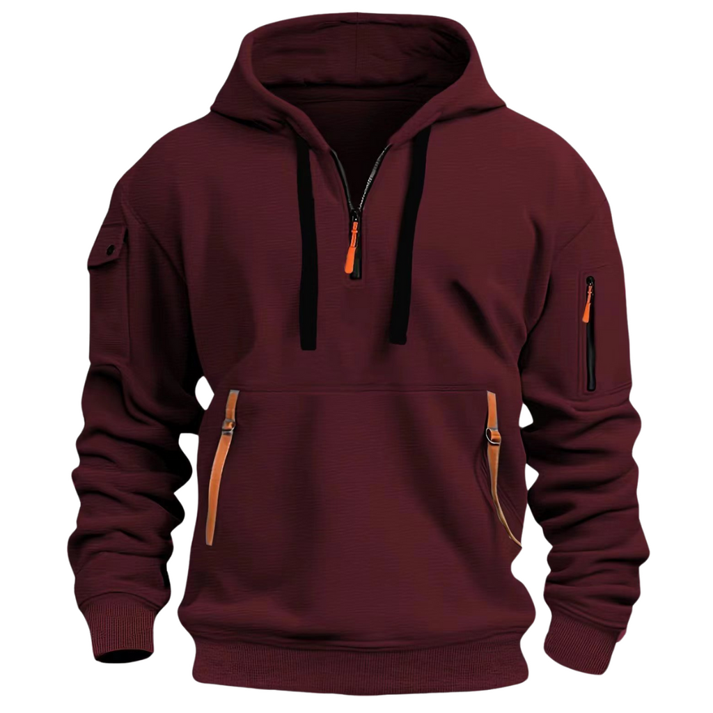 Herren Kapuzenhoodie mit Reissverschlusstaschen