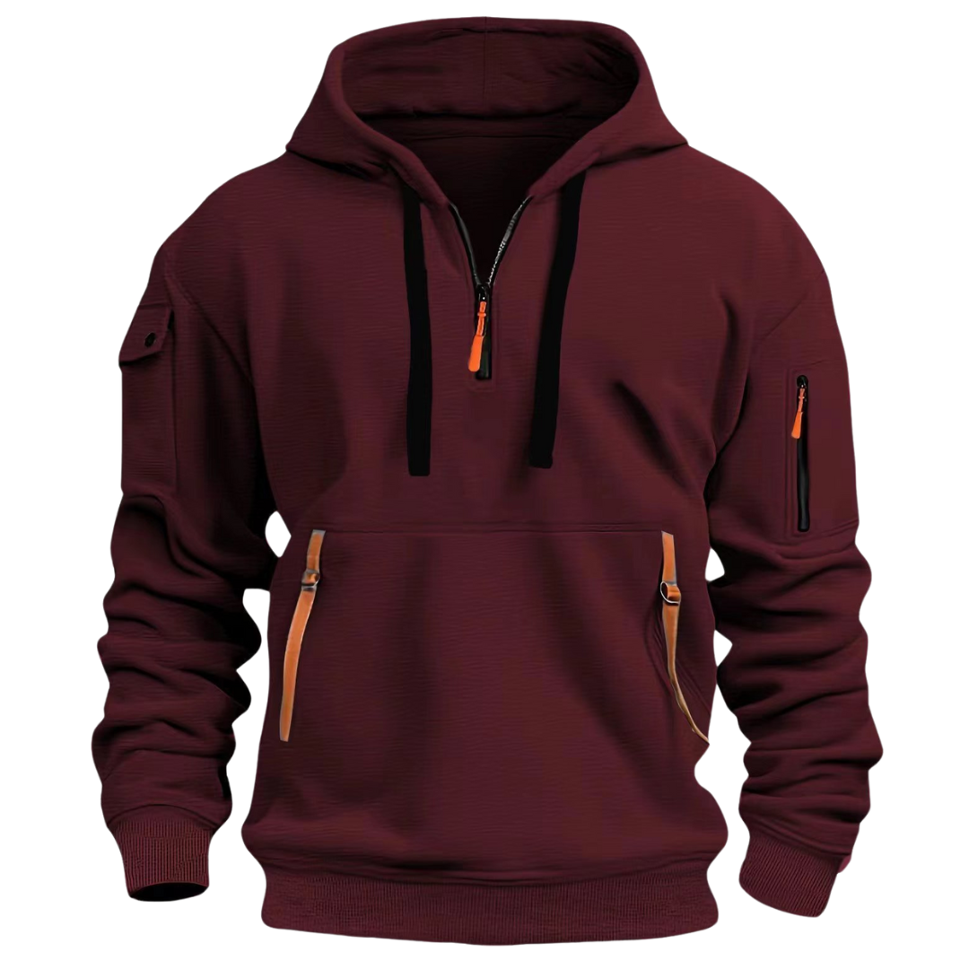 Herren Kapuzenhoodie mit Reissverschlusstaschen
