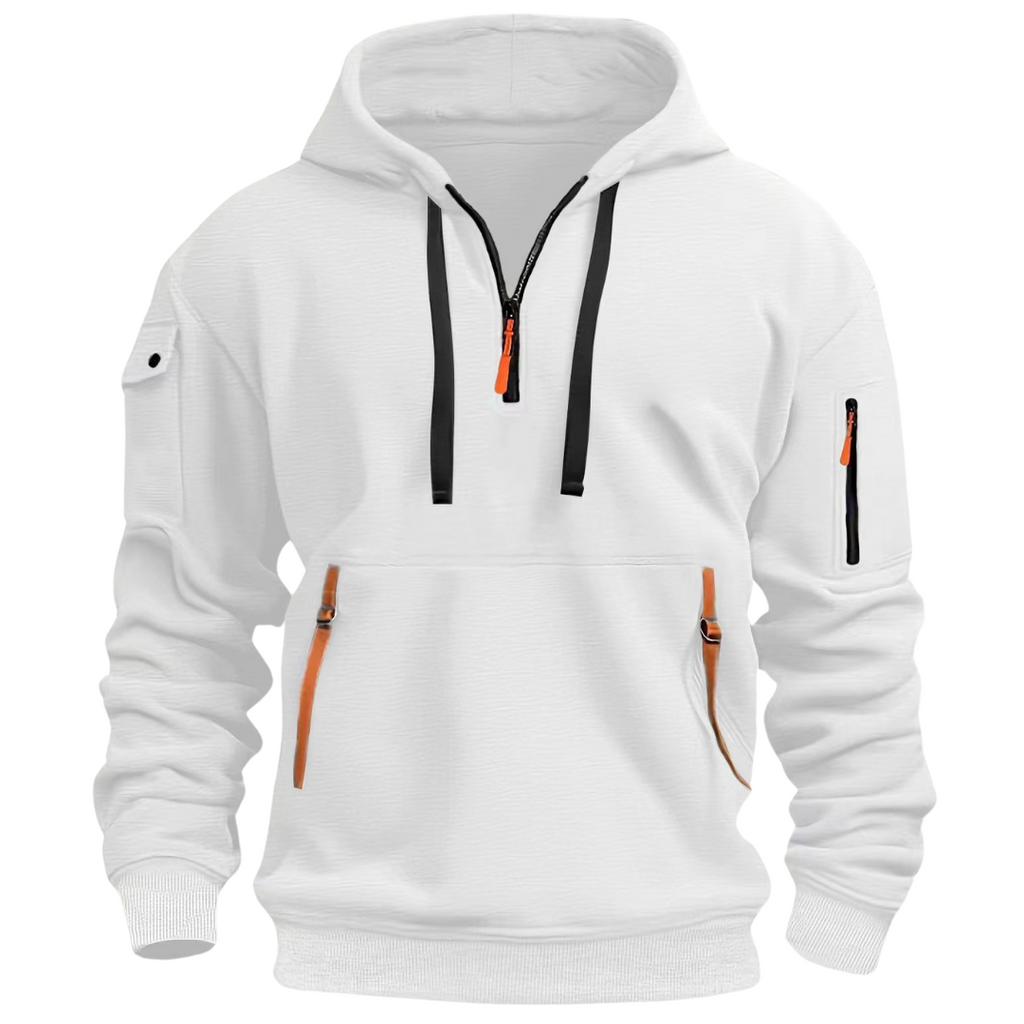 Herren Kapuzenhoodie mit Reissverschlusstaschen