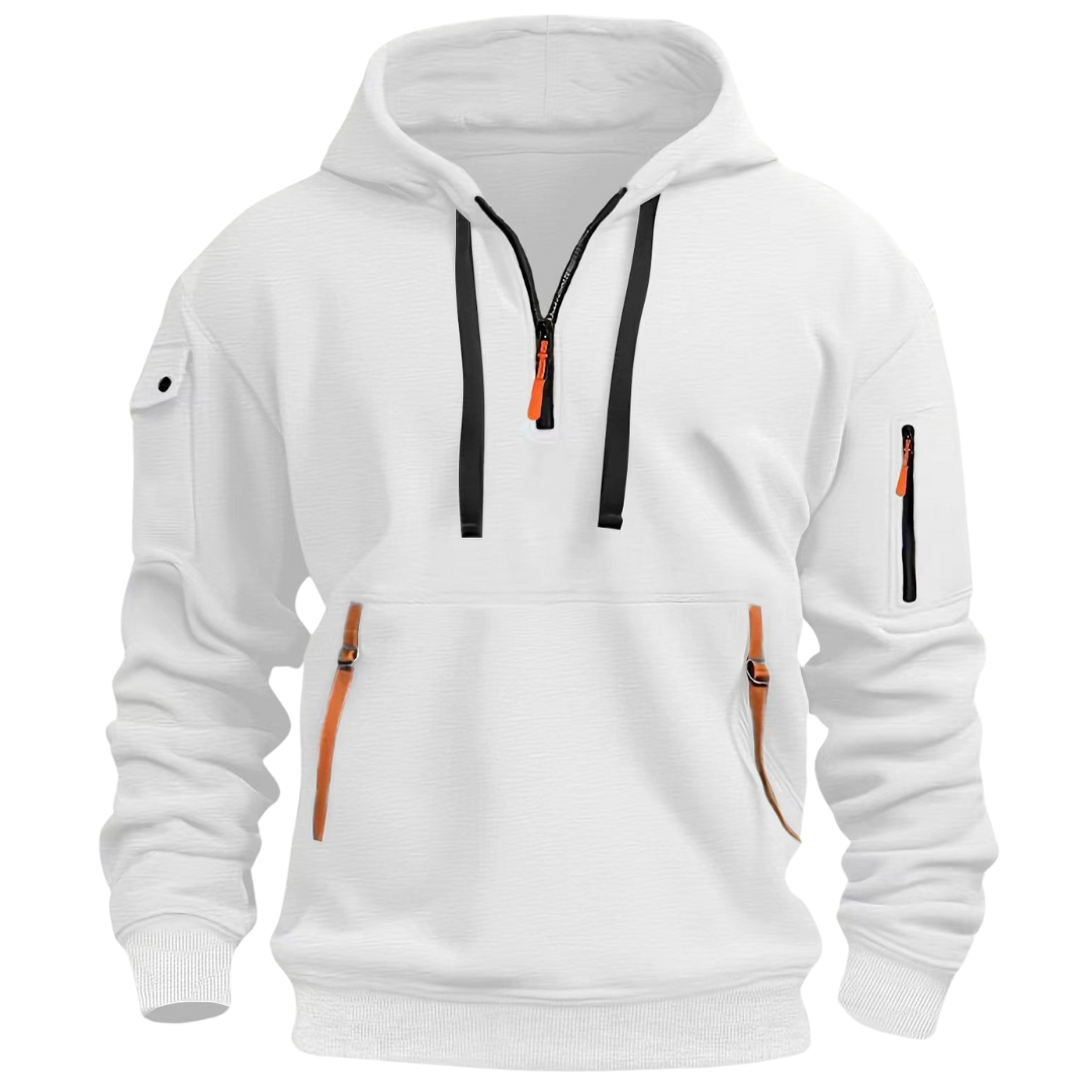Herren Kapuzenhoodie mit Reissverschlusstaschen