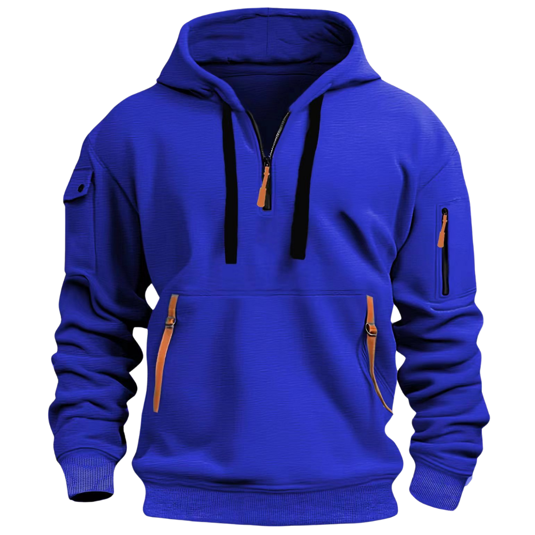 Herren Kapuzenhoodie mit Reissverschlusstaschen