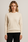 Damen Kaschmir Pullover mit Rundhalsausschnitt weich