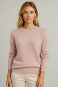 Damen Kaschmir Pullover mit Rundhalsausschnitt weich