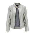 Damen Lederjacke mit Stehkragen und Reissverschluss