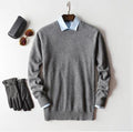 Herren Kaschmir Pullover mit Rundhals und V Ausschnitt