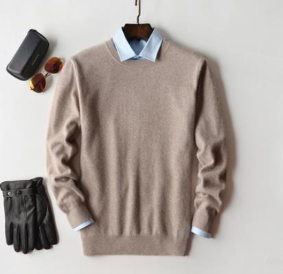 Herren Kaschmir Pullover mit Rundhals und V Ausschnitt