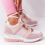 Damen Sneaker mit Keilabsatz und Reissverschluss